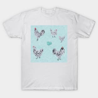 Splash Ameraucana Pattern Blue T-Shirt